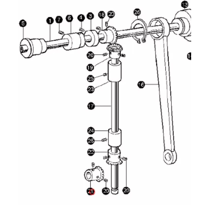 Typical Gear Set (Arm Shaft &amp; Vertical Shaft Mech.) Mesin Jahit Industri Typical GC6160 22T3-010E2A1-2 / 22T3-010E2A2-2 / 22T3-010E2B1-2 / 22T3-010E2B2-2