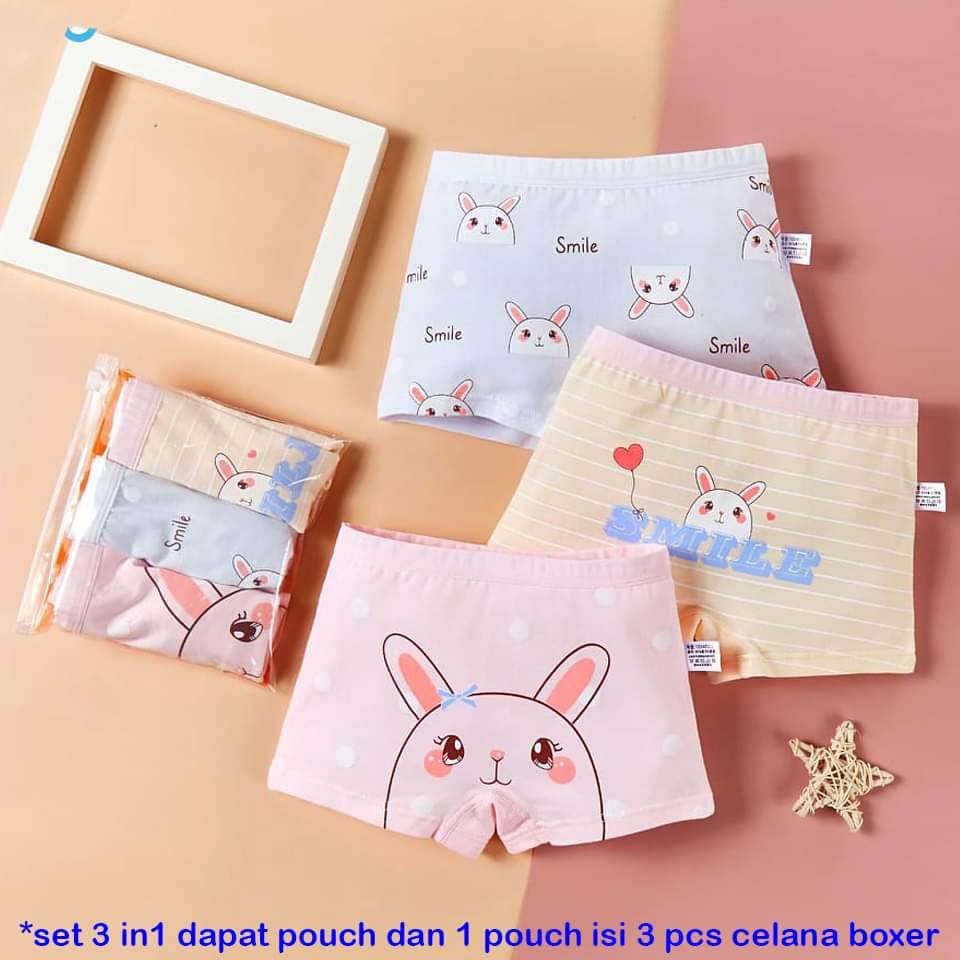 Celana Boxer Anak Perempuan Dengan Pouch