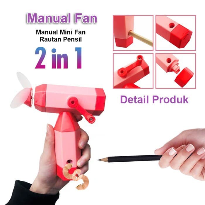 

kipas angin manual 2 in 1 rautan pensil