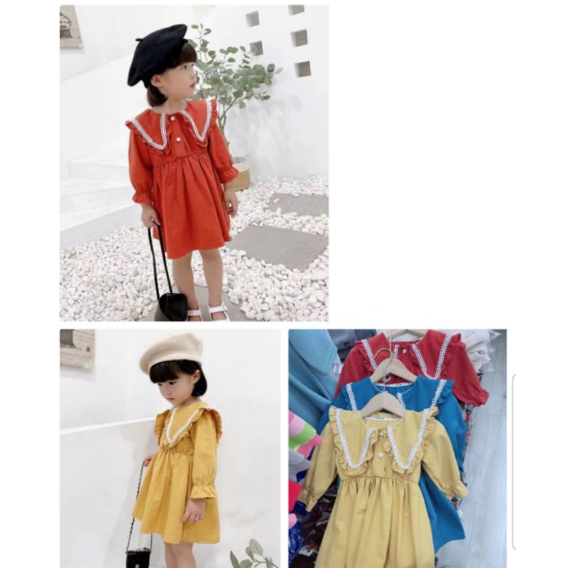 Tunik dress anak perempuan import korea katun