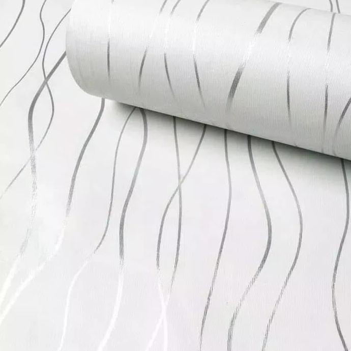 Wallpaper MINIMALIS GARIS PUTIH - Wallpaper Dinding 10M x 45Cm