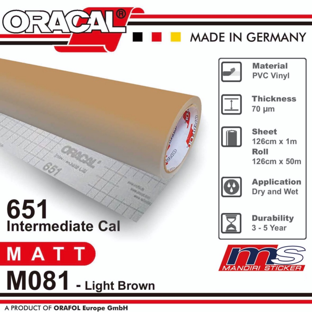Sticker ORACAL 651 - M081 Light Brown Matt Cutting Stiker [METERAN]