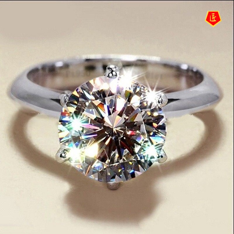 [Ready Stock]Simple Personality Moissanite Ring