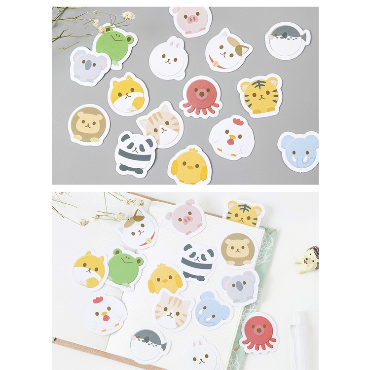 45pcs / Set Stiker Motif Kartun Gurita / Kucing / Katak Warna-Warni Untuk Dekorasi Handphone