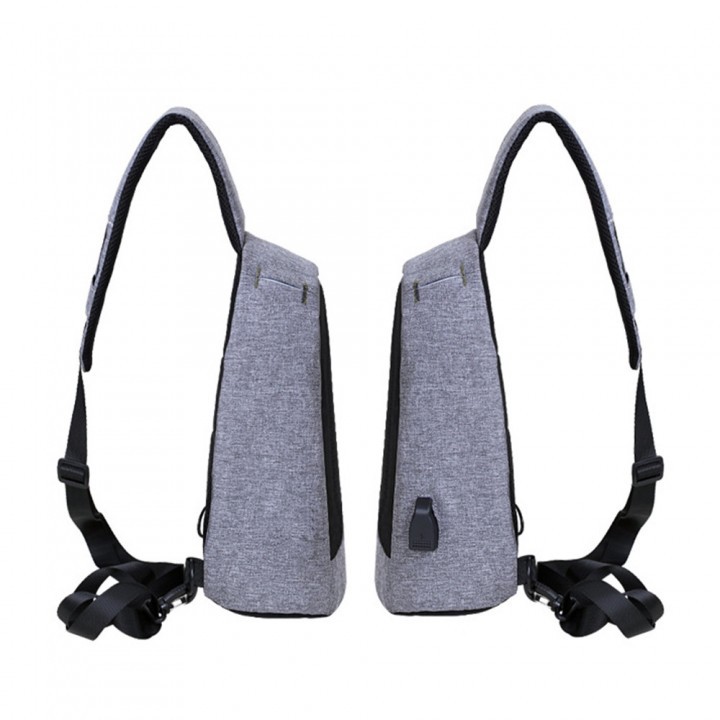 Chest Pack 651 Cross Body Sling Bag USB Anti Theft 2018 Grey