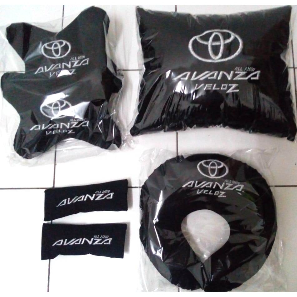 Toyota All New Avanza Veloz bantal aksesoris interior mobil sandaran kepala alas jok 4 in 1