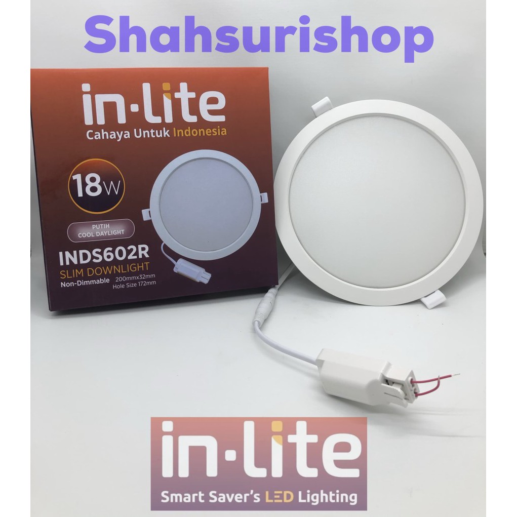 LAMPU DOWNLIGHT PANEL LED IN-LITE 18W 18 W WATT INDS 602 R 200x32 MM