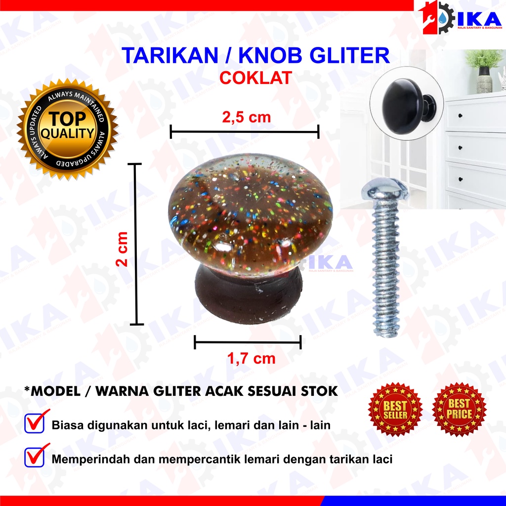 KNOB KNOP TARIKAN PEGANGAN HANDLE LACI PINTU LEMARI PELANGI BINTIK EMAS 2,5 CM