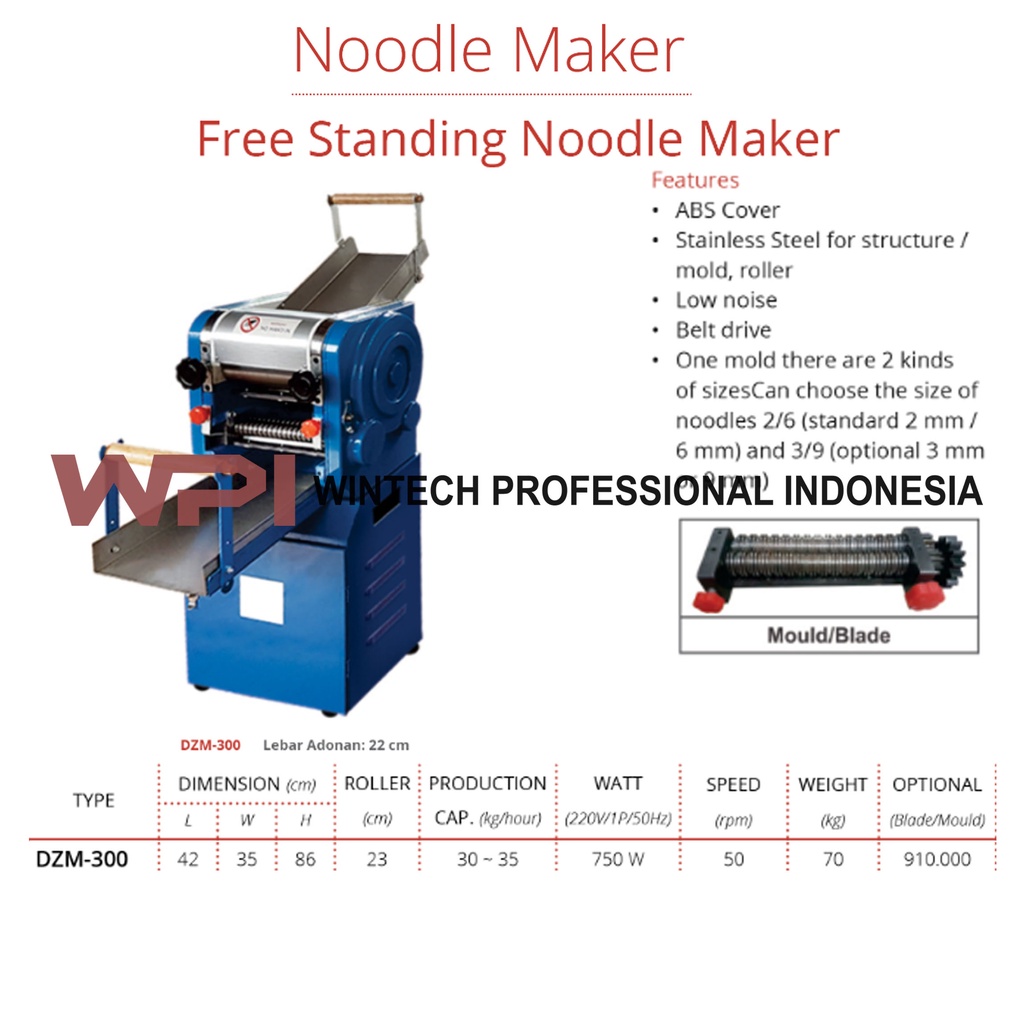 Getra DZM-300 Free Standing Noodle Maker - Mesin Pencetak Mie / Mesin Pembuat Mie - DZM 300 DZM300