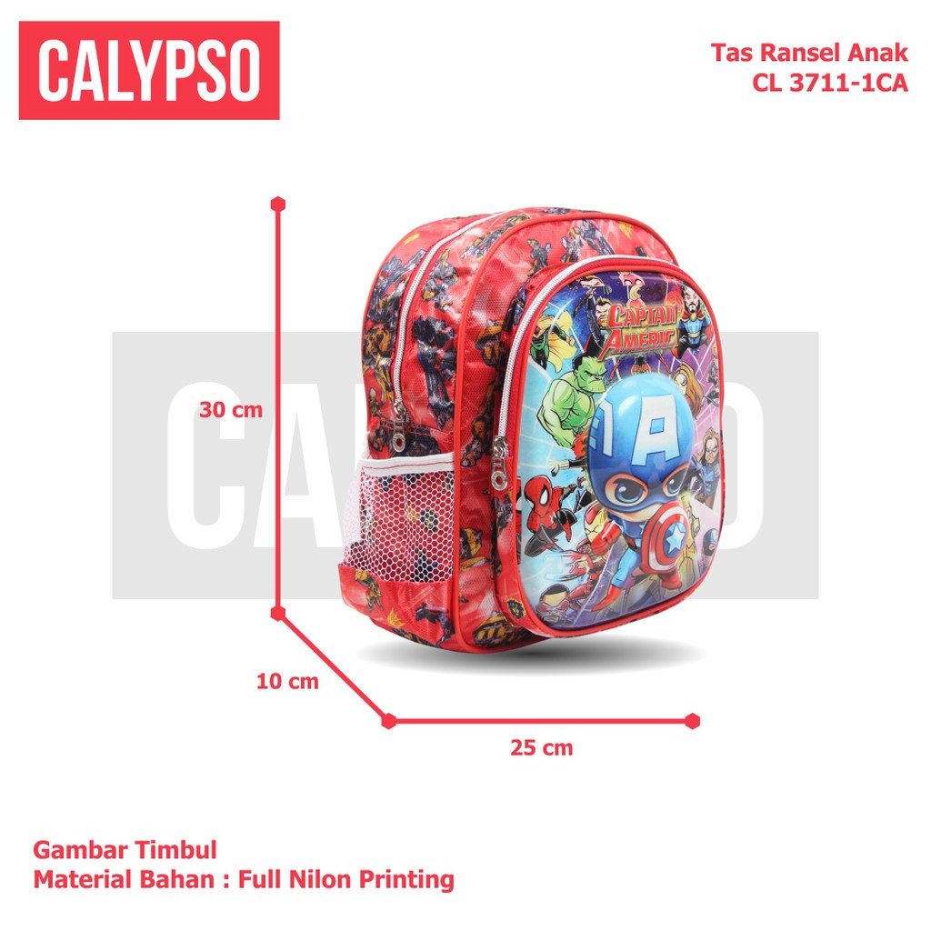 [KLIKTAS] Tas Ransel Anak Laki TK / Paud Kartun Calypso 3711 / Backpack Sekolah karakter superhero pahlawan