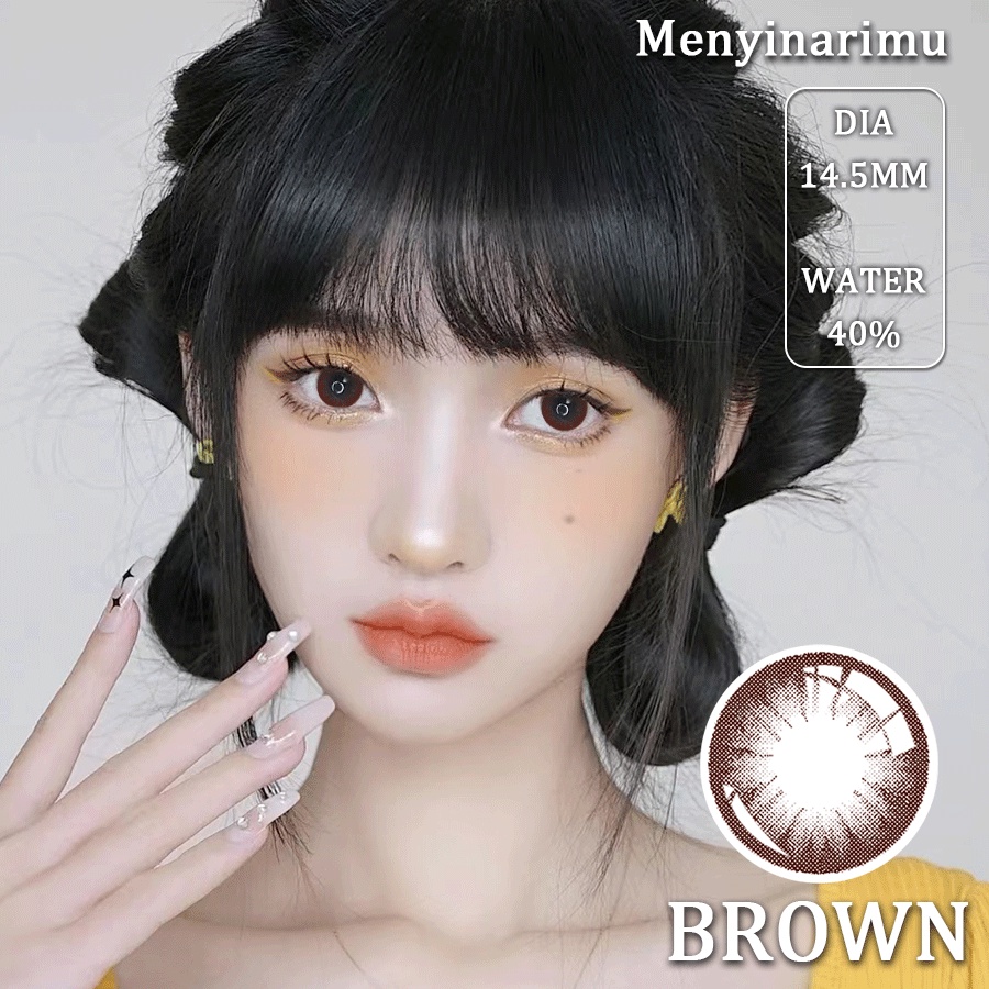 (COD)Menyinarimu Softlens Minus(-1~-6) Black Brown Softlens Lensa Mata Penuh Gaya Dan Cantik Softlens Brown Warna Lensa Kontak Soflen14.5 Mm 2022 New Dubai Import Premium Big Eye Exoticon Softlen