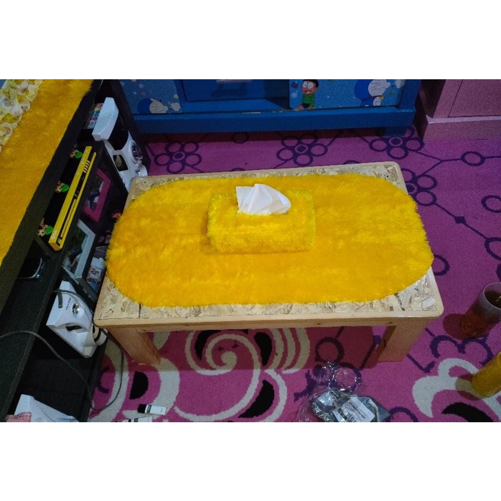 Taplak meja polos oval  bahan rasfur MURAH RAPIH BAGUS, BISA COD