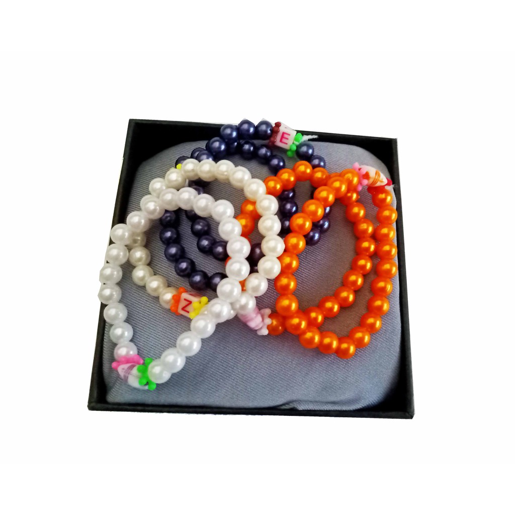 6 pcs Gelang Anak seri Mutiara Sintetis Multiwarna