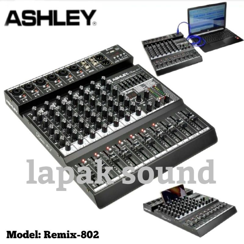 Mixer Ashley Remix 802 Original 8 Channel Bluetooth - Soundcard
