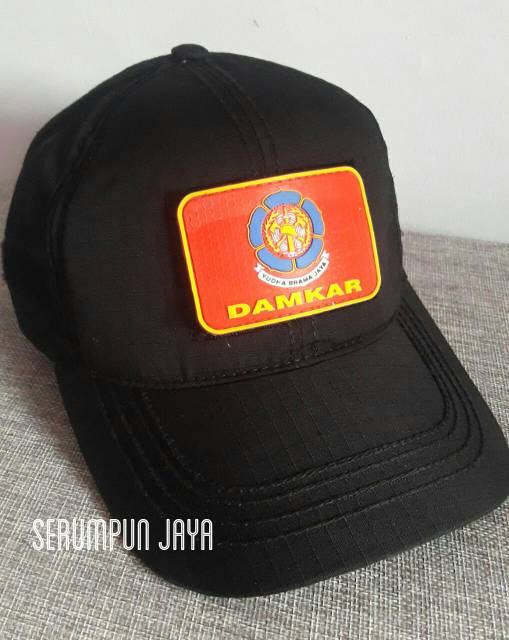 TOPI DAMKAR - TOPI DAMKAR HITAM + LOGO