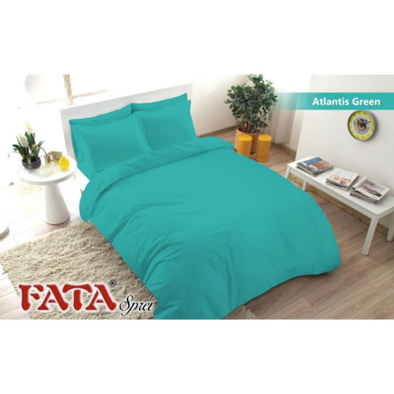 FATA - Bedcover Set Polos Atlantis Green Ukuran Single 120x200/ Single 100x200 / Single 90x200