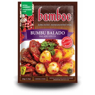 

Bumbu Instan Bamboe Balado, Tanpa Extract, Essence & Pewarna Buatan