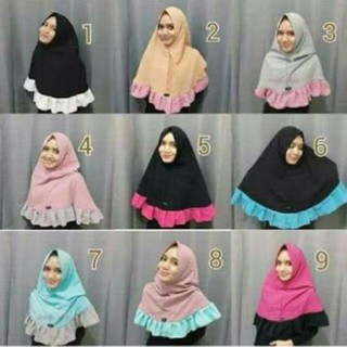 Murah Warna  Lengkap  Khimar Jilbab  Kerudung Instan Wolfis 