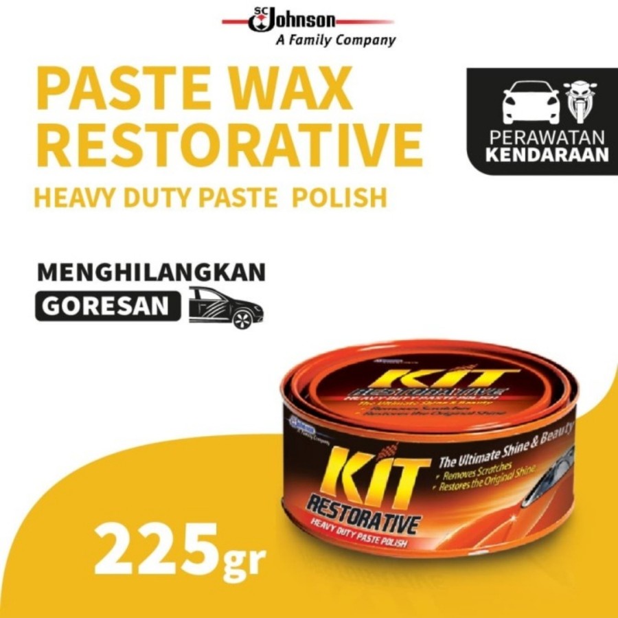 kit kaleng orange 225gr paste wax poles mobil