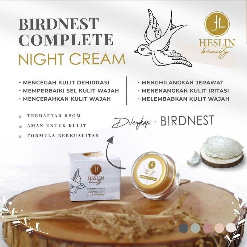 Night Cream Heslin Beauty - Krim Malam Heslin - Cream Wajah Heslin - Cream BPOM