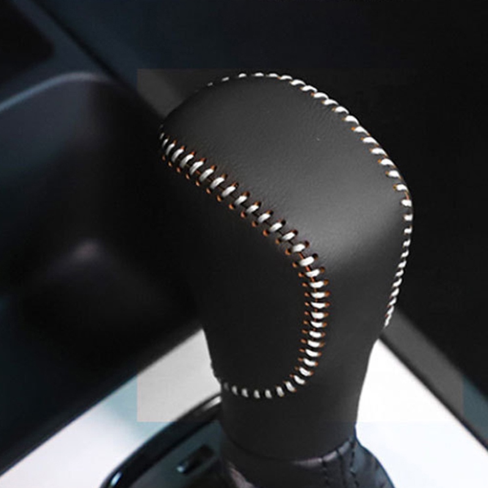 Genuineleather Car Gear Shift Collars Head Knob Handbrake Grip Cover Untuk Honda Civic 2016-2019 Fit 2020 2021 Accord 2014 - 2019