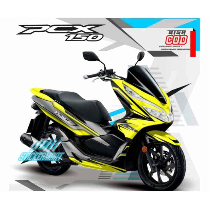 Decal Sticker PCX 150 Full Body Grafis Kuning Parian Warna