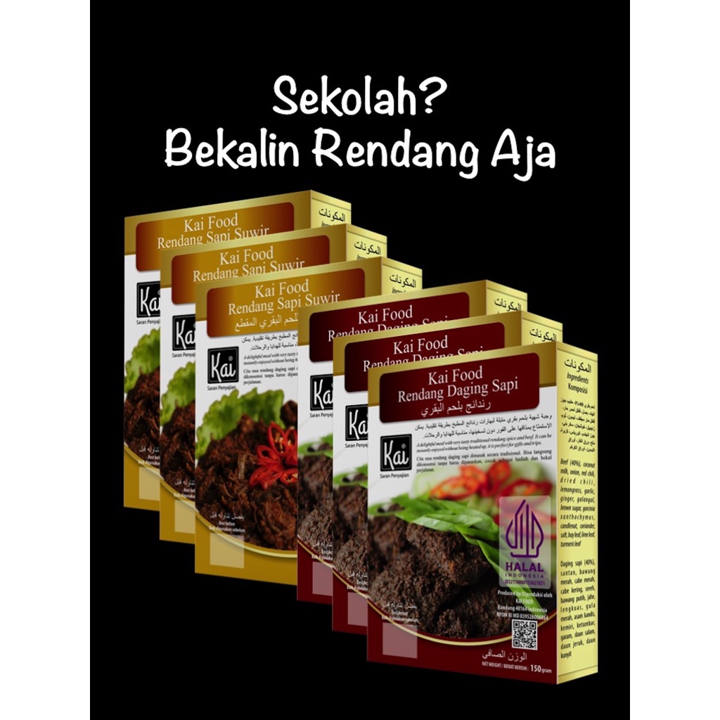 

Paket Hemat 3 RENDANG DAGING SAPI 3 RENDANG SAPI SUWIR Kai Food 900g