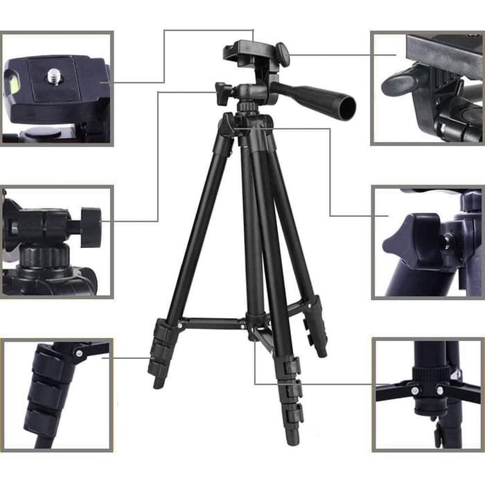 Tripod 3120 1M Black Tripod Camera Hp Kamera Free Holder U Pouch Digital 3Stand Smartphone Alumunium