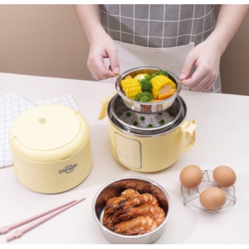 Little Dimple Portable Cooker Traveling Bepergian Alat Masak Multifungsi Bayi Dewasa 2L