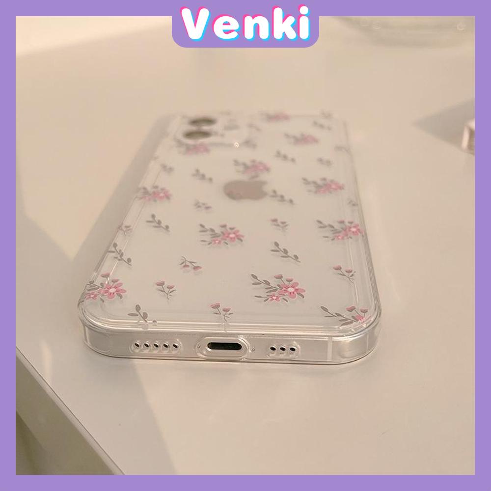 iPhone Case Silicone Soft Case Clear Case High Quality TPU Thickening Camera Full Coverage Protection Shockproof Case Pink Floral Flower Simple Style For iPhone 13 Pro Max iPhone 12 Pro Max iPhone 11 Pro Max iPhone 7 Plus iPhone XR XS MAX 11 Max 7 Pro