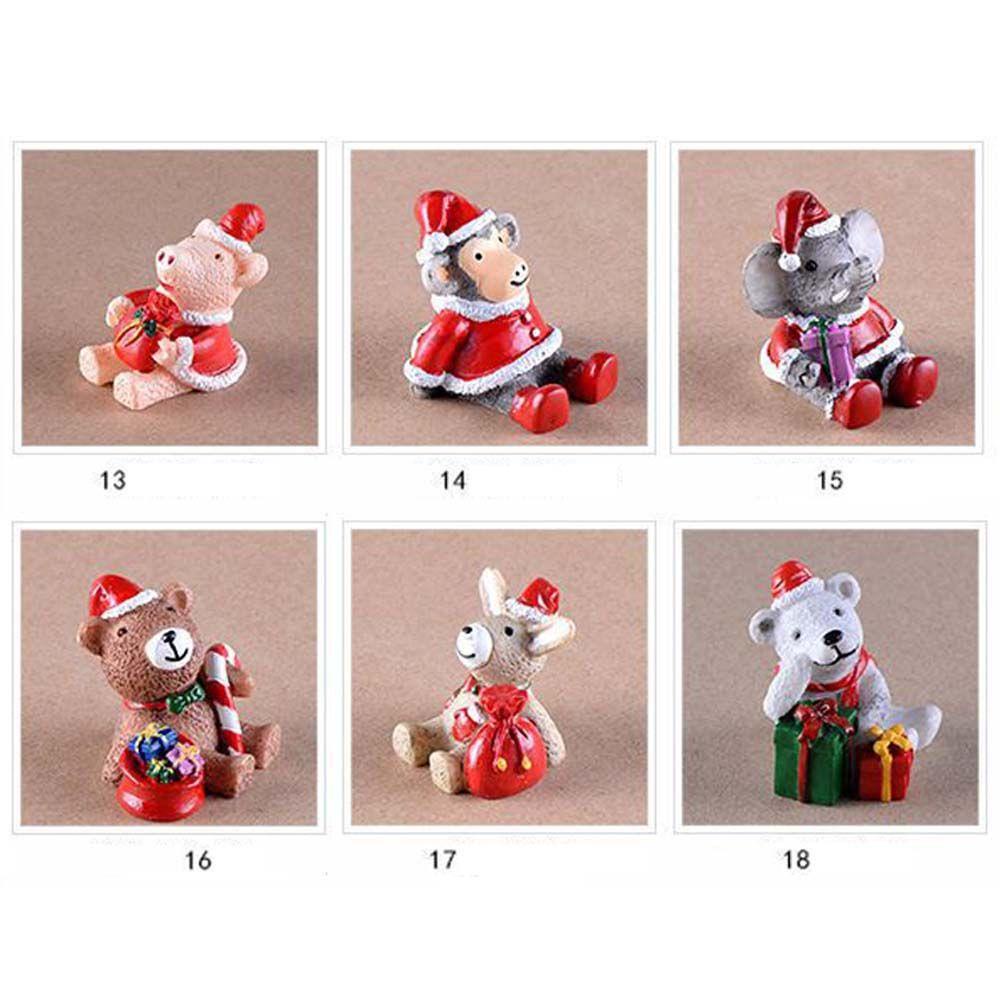 Agustina Mikro Lanskap Lucu Kerajinan Resin Xmas Rusa Panda Peri Taman Ornamen