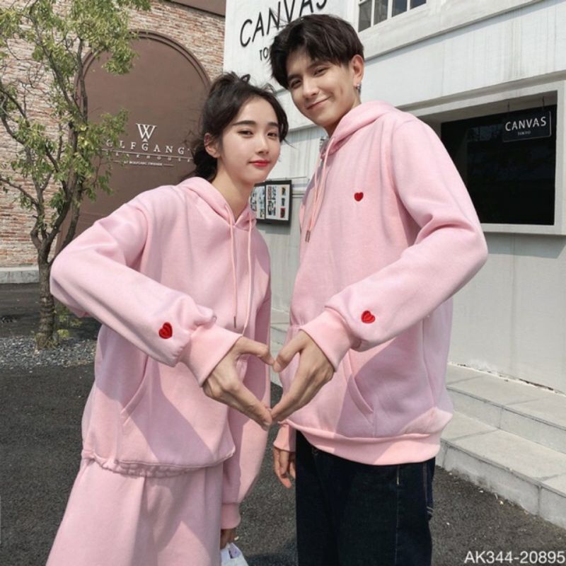 Hoodie Love (S - 6XL) Jaket Jumper Cute BIGSIZE Couple OVERSIZE Match For Boyfriend Girlfriend Mom Dad Anniversary Korean Harajuku Style