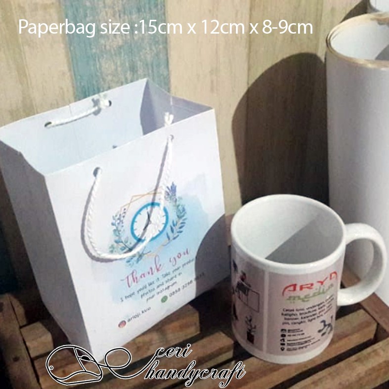 

Paperbag/mug/suvenir,dll desain custom uk.15x12x9cm