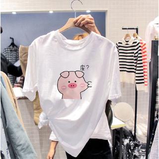  Kaos  T shirt Wanita  Casual Lengan Pendek Bahan Katun 100 