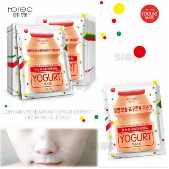 ROREC Yogurt Sheet Mask Masker Wajah Clear and Moisturizing