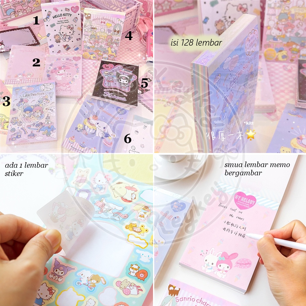 

notepad memo hello kitty melody little twin cinnamoroll kuromi sanrio japan