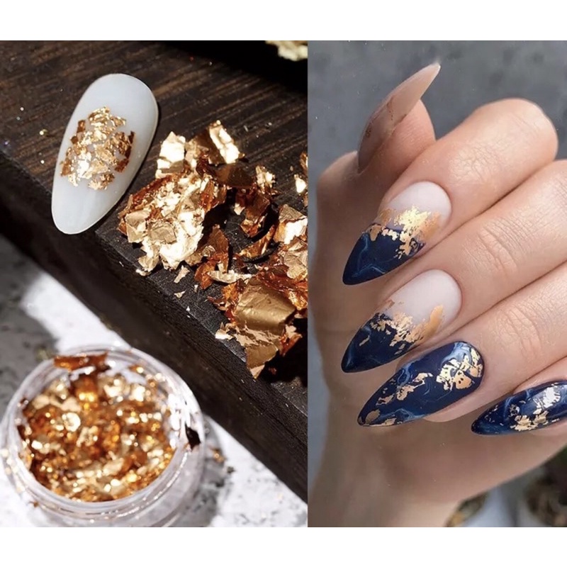 Hiasan Kuku Nail Art Gold &amp; Silver Foil