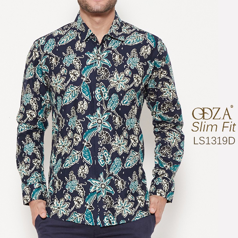 Odza Classic Kemeja Batik Lengan Panjang Pria Slimfit Stuart