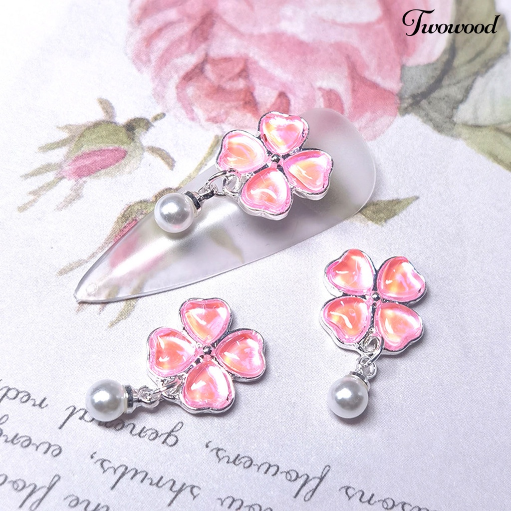 Twowood 3Pcs / Set Ornamen Kuku Mini Bahan Alloy Tahan Lama Untuk Manicure