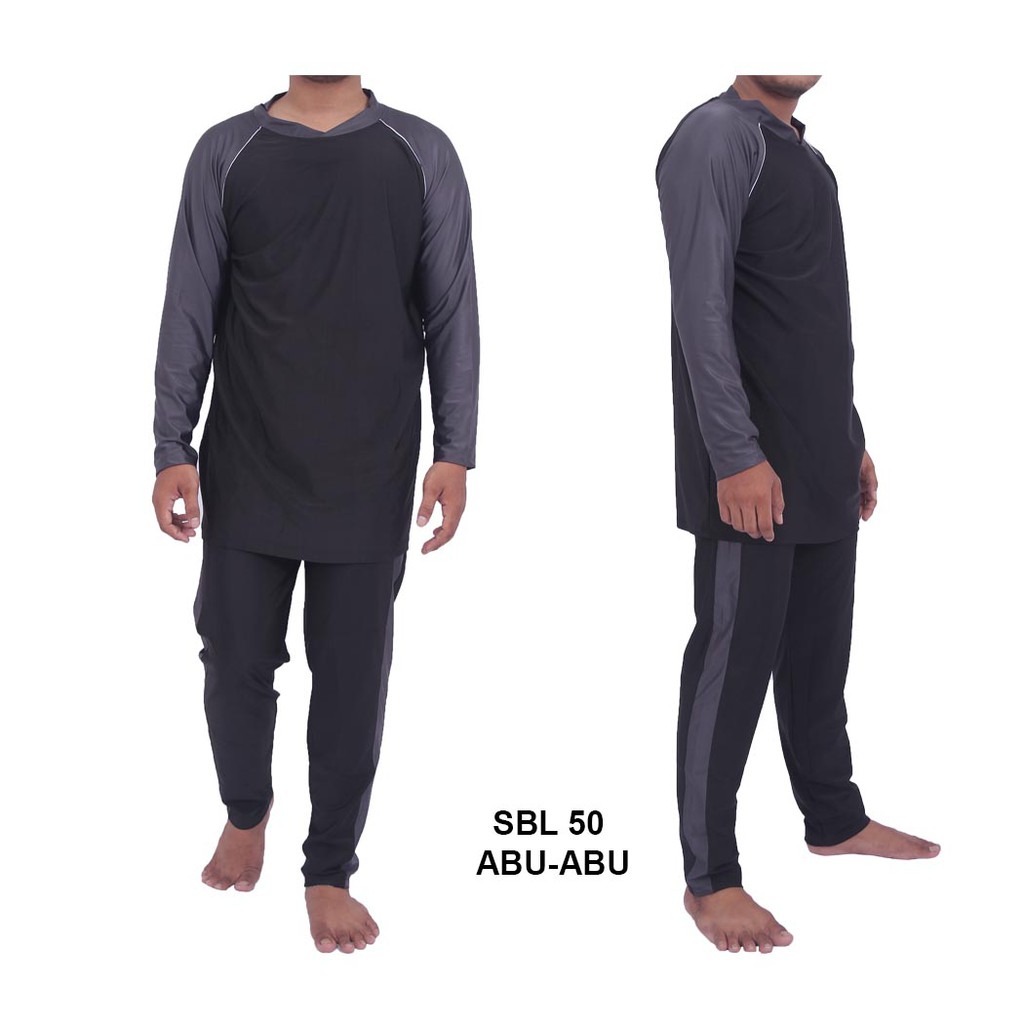 Baju Renang Pria Setelan Full Body Slim Fit Lengan Panjang Atasan Celana SBL SULBI Premium