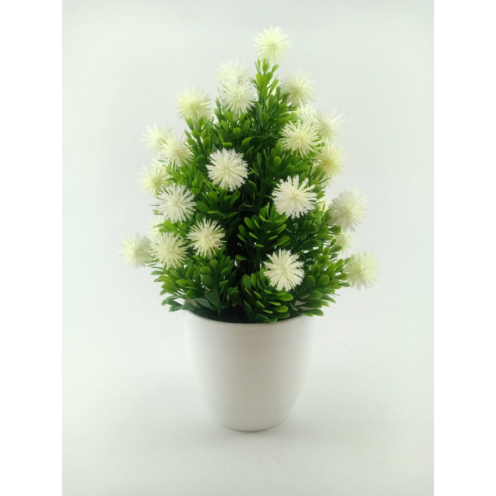 COD BUNGA PLASTIK BUNGA PAJANGAN IMITASI BUNGA ARTIFISIAL BUNGA BONSAI TANAMAN HIAS PLASTIK BP1104-PUTIH