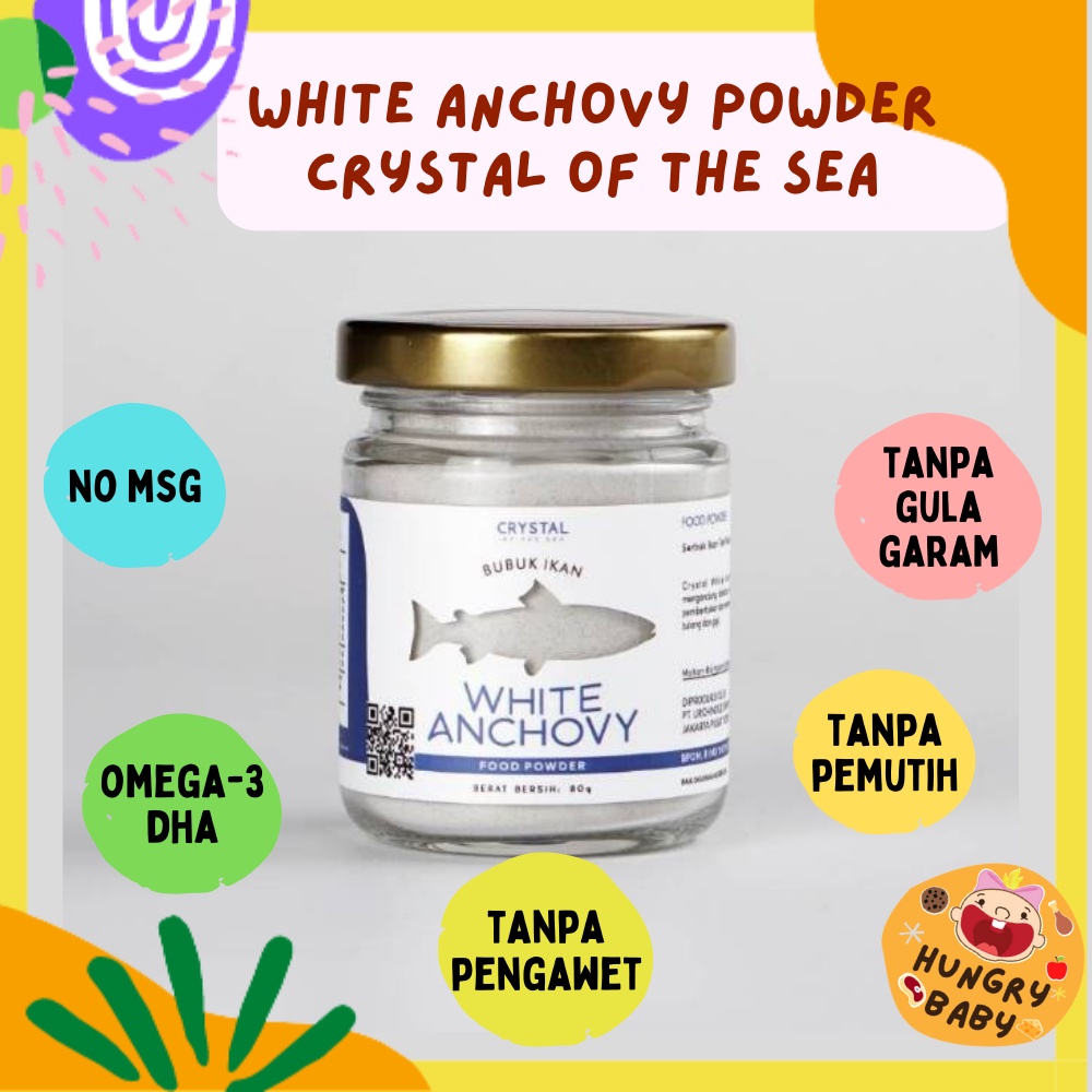 

Crystal of the Sea - White Anchovy Powder 20g - Bubuk Ikan Teri Nasi / MPASI 6 mo+ / Kaldu Non MSG