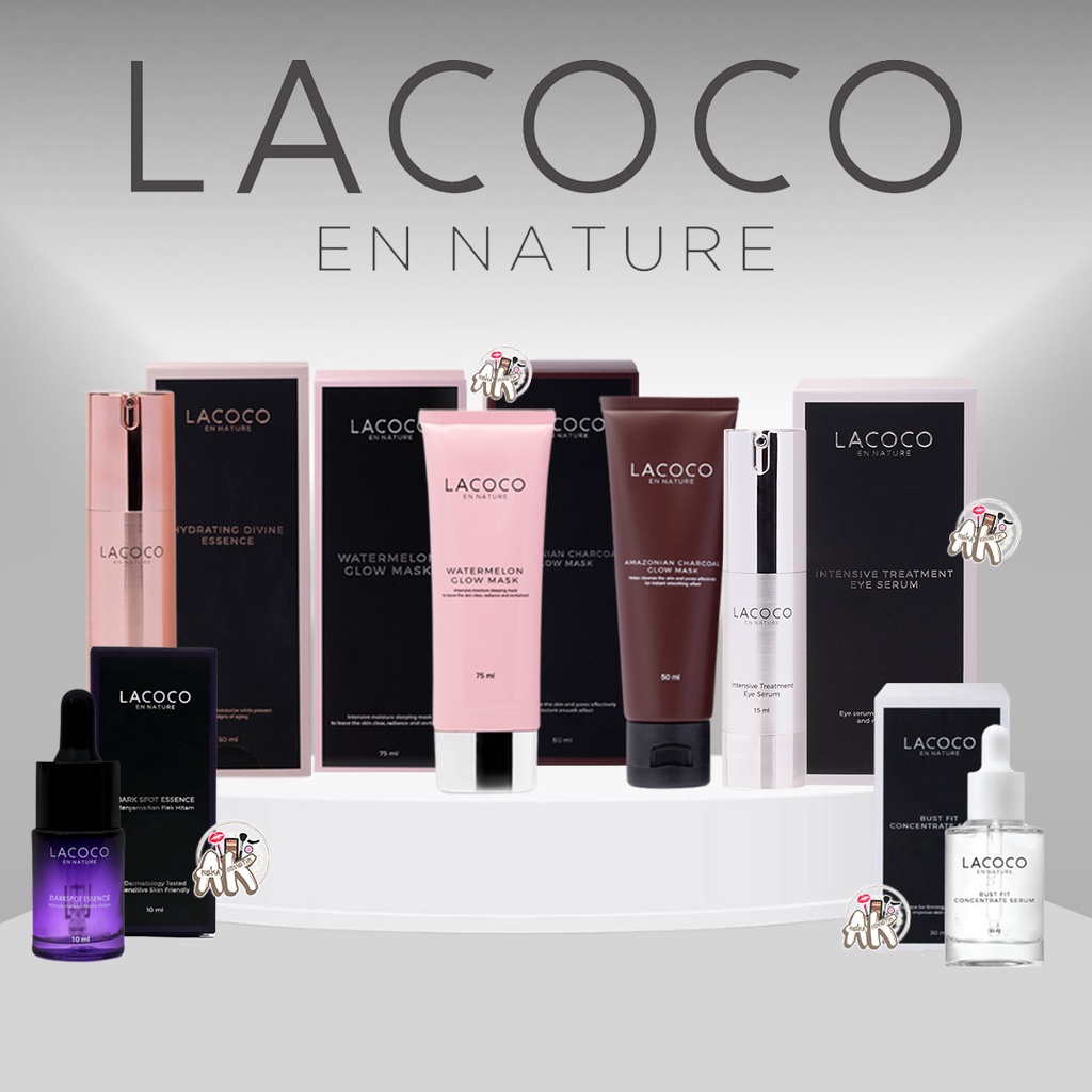 LACOCO SKINCARE SERIES ( HYDRATING ESSENCE, MASKER CHARCOAL/WATERMELON GLOW, SERUM PAYUDARA, EYE SERUM,)