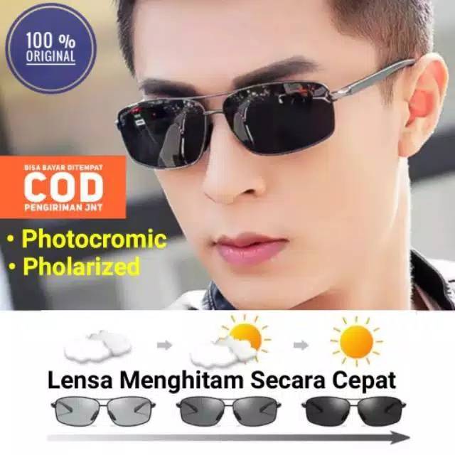 PHOTHOCROMIC Polarized Anti UV 400 Kacamata Siang Malam Outdoor