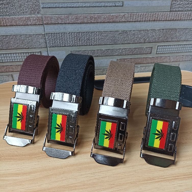 Ikat Pinggang Pria Sabuk Katun Kanvas Gesper Rasta Jepit Men Belt S048