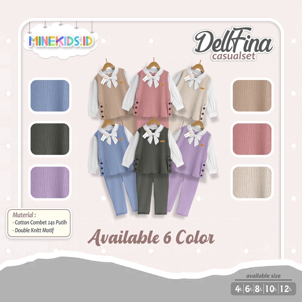 SETELAN ANAK PEREMPUAN DELLFINA MINEKIDS.ID