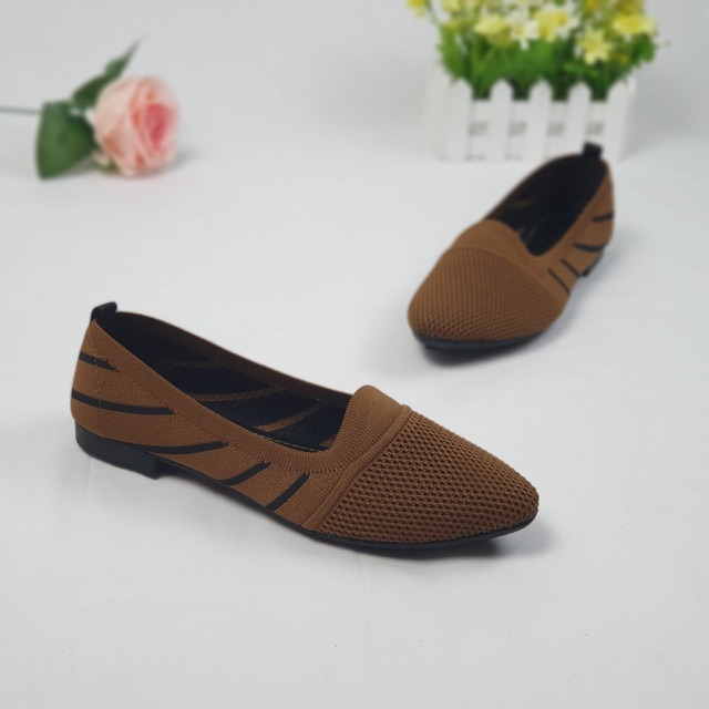 KAYZINEVA Sepatu Flat Rajut Import Wanita CC 01