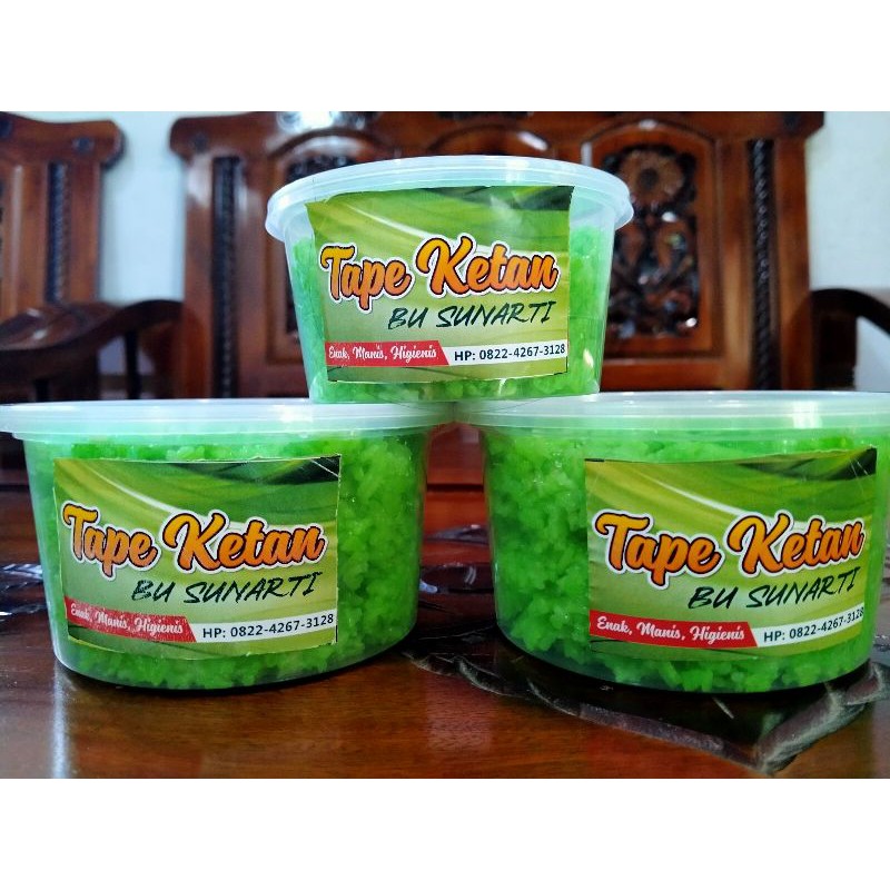 

Tape ketan hijau Bu Sunarti tanpa pengawet ukuran 200 gram
