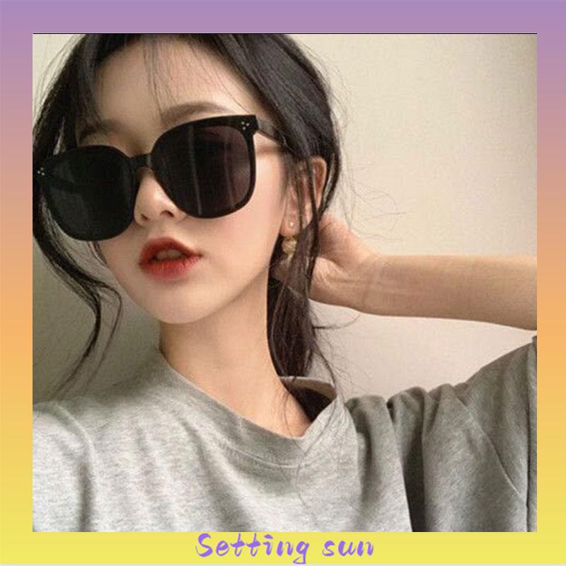 Kacamata Kotak Hitam Korean Fashion Sunglassess Wanita/Pria Unisex TN