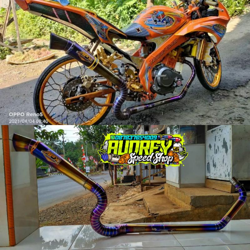 KNALPOT APX VIXION,CB150R,CBR150R,SATRIA FU,SONIC,R15,TIGER,MX,MP,MATIC,BEBEK,NINJA,KLX,DLL